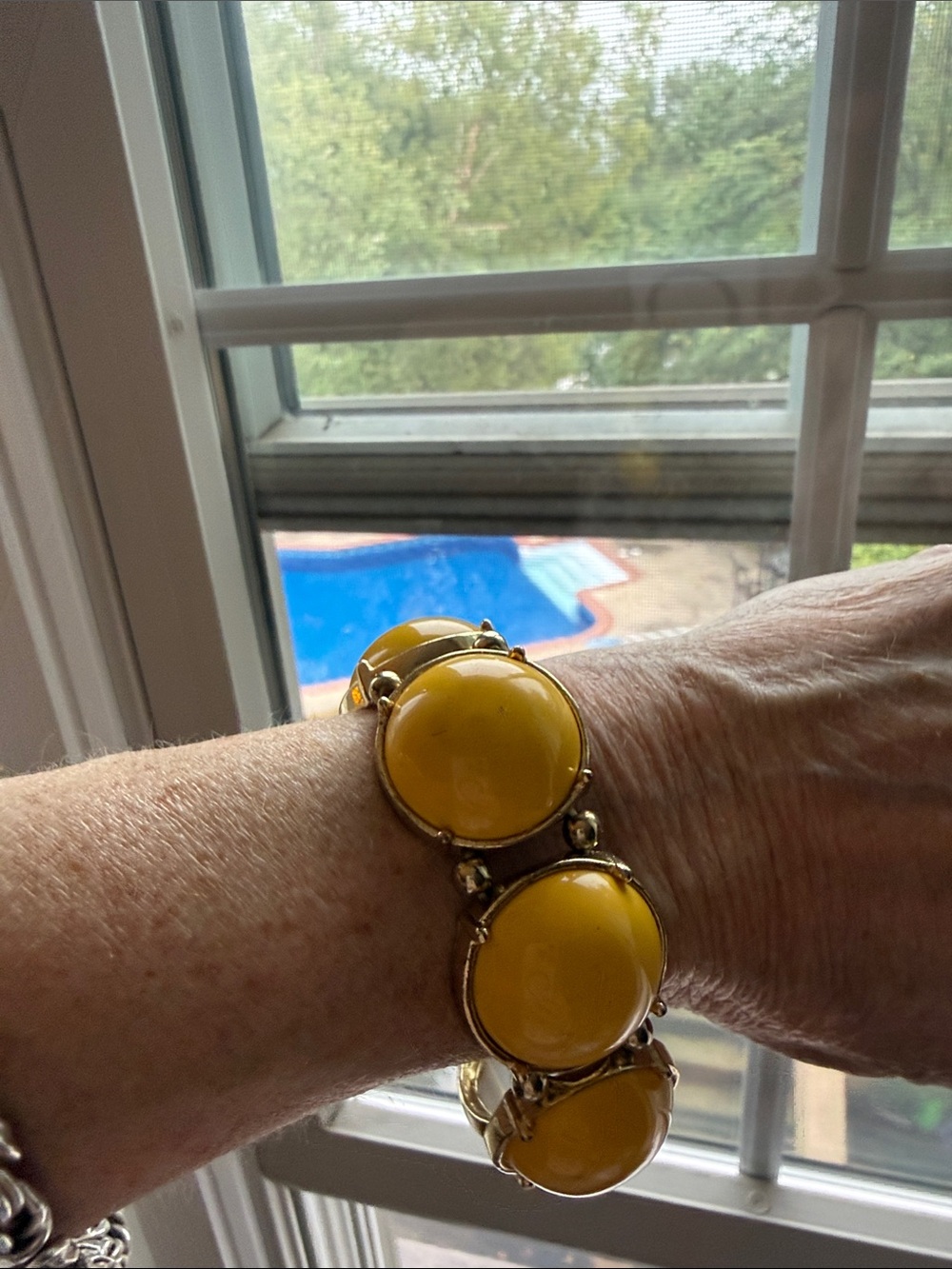Yellow Dome Stone Stretch Bracelet - Women Jewelry